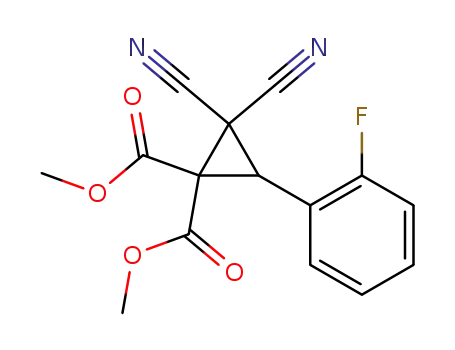 Molecular Structure of 919475-04-0 (1,1-Cyclopropanedicarboxylic acid, 2,2-dicyano-3-(2-fluorophenyl)-,
1,1-dimethyl ester)