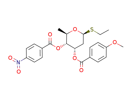 ethyl 2,6-dideoxy-3-O-(p-methoxybenzoyl)-4-O-(p-nitrobenzoyl)-1-thio-β-D-ribo-hexopyranoside