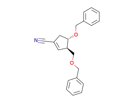 Molecular Structure of 170452-98-9 ((3R,4S)-1-Cyano-4-benzyloxy-3-benzyloxymethylcyclopentene)