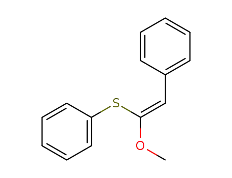 Molecular Structure of 88738-27-6 (Benzene, [(1-methoxy-2-phenylethenyl)thio]-, (Z)-)