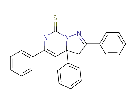Molecular Structure of 79441-06-8 (Pyrazolo[1,5-c]pyrimidine-7(3H)-thione, 3a,6-dihydro-2,3a,5-triphenyl-)