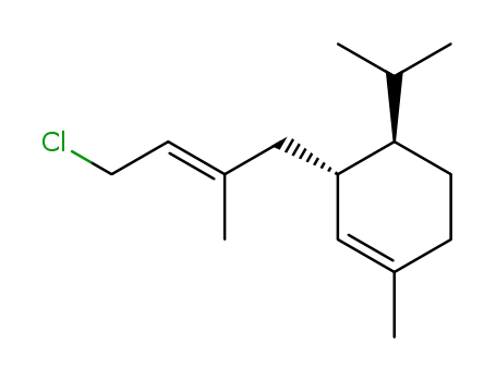 Molecular Structure of 122305-05-9 (trans-3-(4-chloro-2-methyl-2(E)-butenyl)-4-isopropyl-1-methylcyclohex-1-ene)