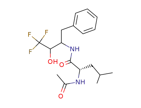 Molecular Structure of 102196-01-0 ((S)-2-Acetylamino-4-methyl-pentanoic acid (1-benzyl-3,3,3-trifluoro-2-hydroxy-propyl)-amide)
