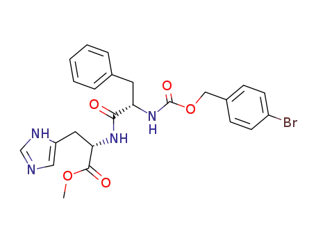 Molecular Structure of 133230-77-0 ((p-bromobenzyloxycarbonyl)-L-phenylalanyl-L-histidine methyl ester)