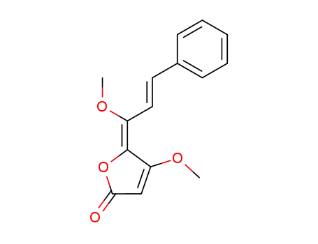 Molecular Structure of 33458-59-2 ((5Z)-4-Methoxy-5-[(2E)-1-methoxy-3-phenyl-2-propenylidene]furan-2(5H)-one)