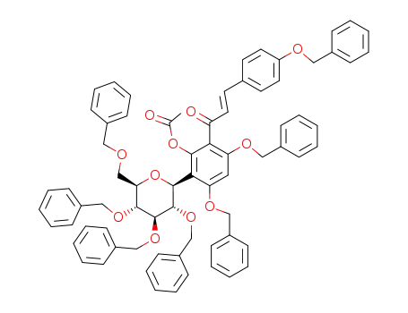 (2E)-1-[2-acetoxy-4,6-dibenzyloxy-3-(2,3,4,6-tetra-O-benzyl-β-D-glucopyranosyl)]phenyl-3-(4-benzyloxyphenyl)prop-2-en-1-one