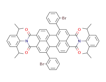 Molecular Structure of 866236-26-2 (N,N'-bis(2,6-diisopropylphenyl)-1,7-di(2-bromophenyl)-3,4:9,10-perylene tetracarboxdiimide)