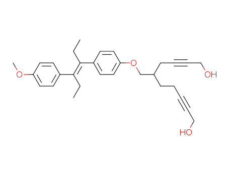 5-{4-[(E)-1-Ethyl-2-(4-methoxy-phenyl)-but-1-enyl]-phenoxymethyl}-deca-2,8-diyne-1,10-diol