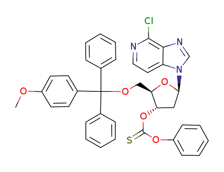 4-Chloro-1-<2-deoxy-5-O-(4-methoxytrityl)-3-O-phenoxy(thiocarbonyl)-β-D-erythropentofuranosyl>-1H-imidazo<4,5-c>pyridine