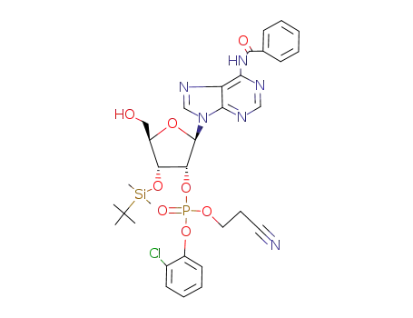 N<sup>6</sup>-Benzoyl-3'-O-(tert-butyldimethylsilyl)adenosin-2'-(2-chlorphenyl)(2-cyanethyl)phosphat