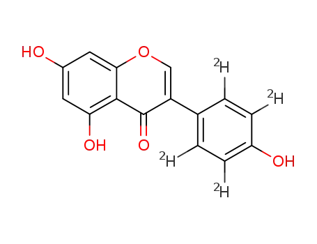 Molecular Structure of 187960-08-3 (Genistein-D4 (4-Hydroxyphenyl-2,3,5,6-D4))