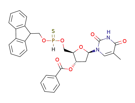 Thymidine, 3'-benzoate 5'-[O-(9H-fluoren-9-ylmethyl) phosphonothioate]