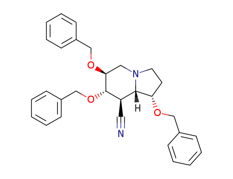 8-Indolizinecarbonitrile,octahydro-1,6,7-tris(phenylmethoxy)-, [1S-(1a,6b,7a,8b,8ab)]- (9CI)