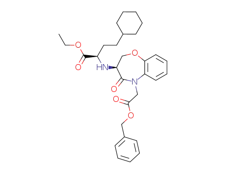 benzyl 3(S)-[1(R)-ethoxycarbonyl-3-cyclohexylpropyl]amino-4-oxo-2,3,4,5-tetrahydro-1,5-benzoxazepine-5-acetate