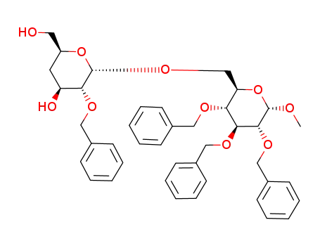 Molecular Structure of 174193-70-5 ((2S,3R,4S,6S)-3-Benzyloxy-6-hydroxymethyl-2-((2R,3R,4S,5R,6S)-3,4,5-tris-benzyloxy-6-methoxy-tetrahydro-pyran-2-ylmethoxy)-tetrahydro-pyran-4-ol)