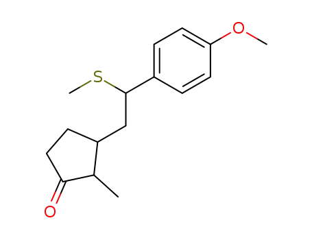 Cyclopentanone, 3-[2-(4-methoxyphenyl)-2-(methylthio)ethyl]-2-methyl-
