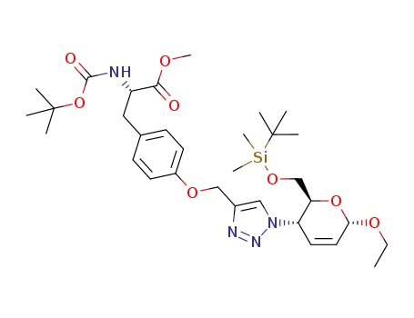 methyl N-(tert-butoxycarbonyl)-O-{[1-(ethyl 6-O-tert-butyldimethylsilyl-2,3,4-trideoxy-α-D-erythro-hex-2-enopyranosid-4-yl)-1H-1,2,3-triazol-4-yl]methyl}-L-tyrosinate