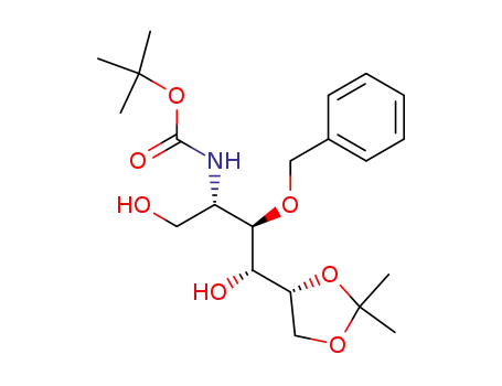 Molecular Structure of 163877-40-5 (D-Galactitol, 2-deoxy-2-(1,1-dimethylethoxy)carbonylamino-5,6-O-(1-methylethylidene)-3-O-(phenylmethyl)-)
