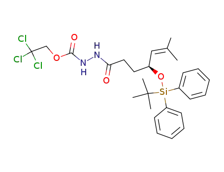 Molecular Structure of 144708-68-9 (N'-[(S)-4-(tert-Butyl-diphenyl-silanyloxy)-6-methyl-hept-5-enoyl]-hydrazinecarboxylic acid 2,2,2-trichloro-ethyl ester)