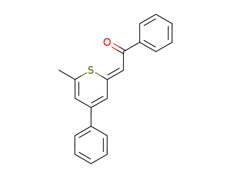 Molecular Structure of 94079-12-6 (Ethanone, 2-(6-methyl-4-phenyl-2H-thiopyran-2-ylidene)-1-phenyl-)