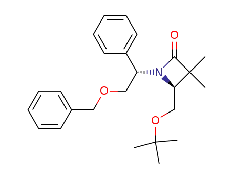 3,3-Dimethyl-1-<2-(benzyloxy)-1(S*)-phenylethyl>-4-(S*)-<(1,1-dimethylethoxy)methyl>-2-azetidinone