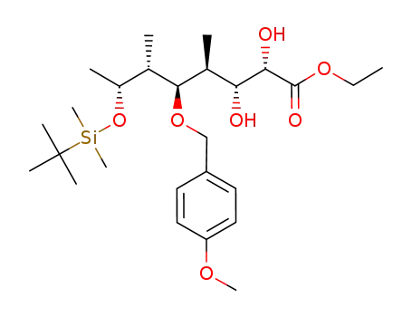 4,6,8-trideoxy-4,6-di-C-methyl-5-O-(p-methoxybenzyl)-7-O-(tert-butyldimethylsilyl)-D-threo-L-galactoctanoic acid ethyl ester