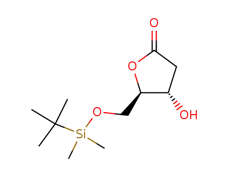 Molecular Structure of 106183-57-7 (5-tert-butyldimethylsilyl ether of (4S,5R)-4-hydroxy-5-hydroxymethyltetrahydrofuran-2-one)