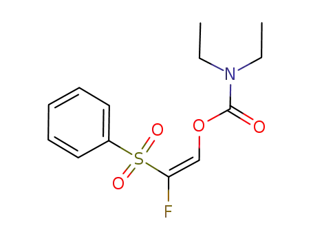 Carbamic acid, diethyl-, 2-fluoro-2-(phenylsulfonyl)ethenyl ester, (Z)-