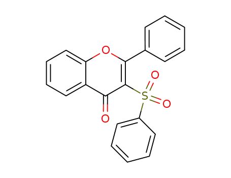 Molecular Structure of 113094-09-0 (4H-1-Benzopyran-4-one, 2-phenyl-3-(phenylsulfonyl)-)