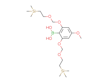 Molecular Structure of 1001853-65-1 (4-methoxy-2,6-bis-[2-(trimethylsilyl)ethoxymethoxy]phenylboronic acid)