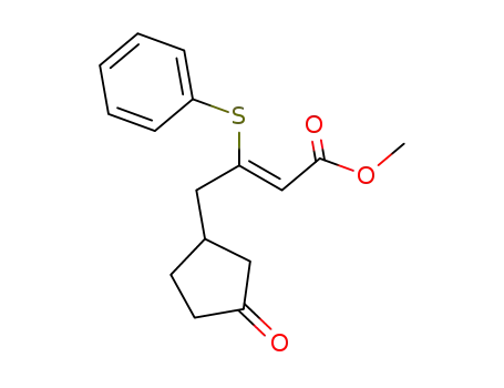 2-Butenoic acid, 4-(3-oxocyclopentyl)-3-(phenylthio)-, methyl ester, (Z)-
