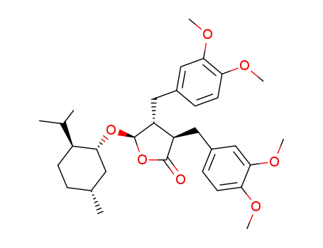 (-)-(3S,4R,5R)-3,4-bis(3',4'-dimethoxybenzyl)-5-(1-menthyloxy)butyrolactone