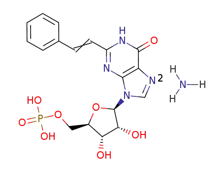 Molecular Structure of 88868-86-4 (5'-Inosinic acid, 2-(2-phenylethenyl)-, diammonium salt)