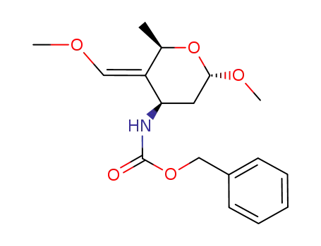 Molecular Structure of 138456-69-6 (methyl 3-(benzyloxycarbonyl)amino-4-(Z)-methoxymethylene-2,3,4,6-tetradeoxy-α-D-arabino-hexopyranoside)