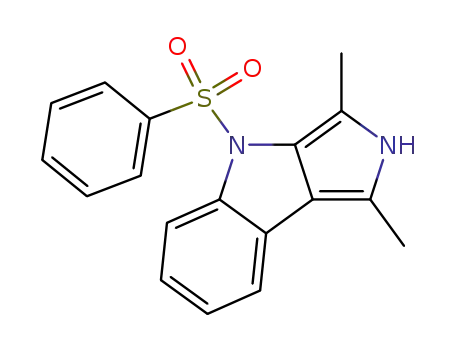 Molecular Structure of 146253-26-1 (Pyrrolo[3,4-b]indole, 2,4-dihydro-1,3-dimethyl-4-(phenylsulfonyl)-)