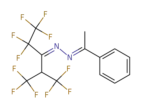 Molecular Structure of 97674-43-6 (3-Pentanone, 1,1,1,2,2,5,5,5-octafluoro-4-(trifluoromethyl)-,
(1-phenylethylidene)hydrazone)