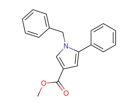 Molecular Structure of 77643-67-5 (1H-Pyrrole-3-carboxylic acid, 5-phenyl-1-(phenylmethyl)-, methyl ester)
