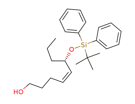 Molecular Structure of 161040-12-6 ((Z)-(S)-6-(tert-Butyl-diphenyl-silanyloxy)-non-4-en-1-ol)