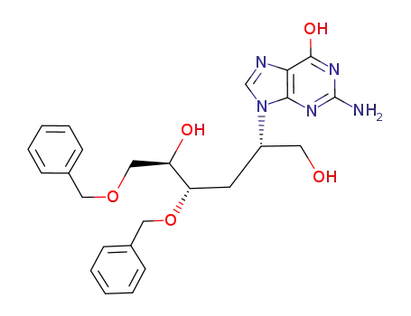 9-(4,6-di-O-benzyl-2,3-dideoxy-2-D-glucityl)guanine
