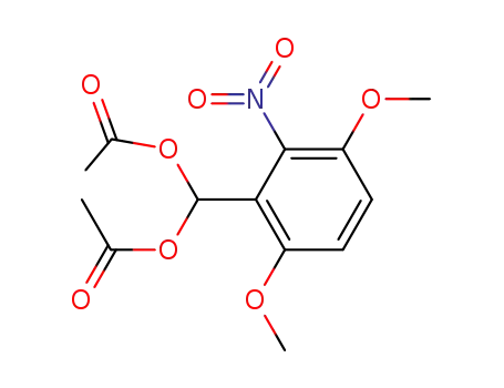 Molecular Structure of 143536-21-4 (Methanediol, (3,6-dimethoxy-2-nitrophenyl)-, diacetate (ester))