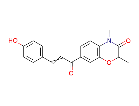 Molecular Structure of 123172-63-4 (7-[(2E)-3-(4-hydroxyphenyl)prop-2-enoyl]-2,4-dimethyl-2H-1,4-benzoxazin-3(4H)-one)