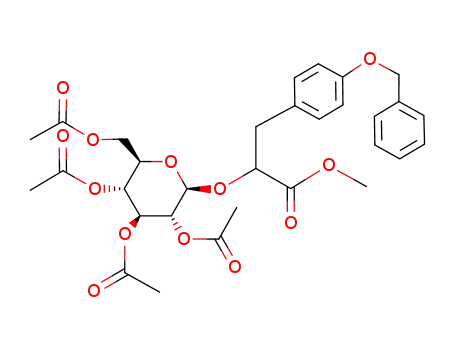 3-(4-Benzyloxy-phenyl)-2-((2S,3R,4S,5R,6R)-3,4,5-triacetoxy-6-acetoxymethyl-tetrahydro-pyran-2-yloxy)-propionic acid methyl ester
