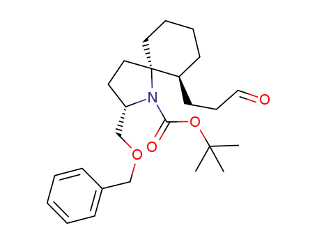 Molecular Structure of 879572-78-8 (1-Azaspiro[4.5]decane-1-carboxylic acid,
6-(3-oxopropyl)-2-[(phenylmethoxy)methyl]-, 1,1-dimethylethyl ester,
(2S,5S,6S)-)