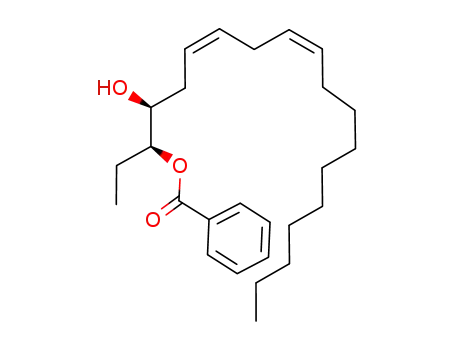 Molecular Structure of 165548-28-7 ((3S,4S,6Z,9Z)-3-benzoyloxy-4-hydroxynonadeca-6,9-diene)