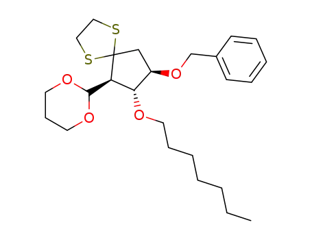 (1S,2R,3R)-benzyloxy-3-heptyloxy-2-(oxo-5-ethylene-dithioacetal)cyclopentanecarbaldehyde trimethylene-acetal