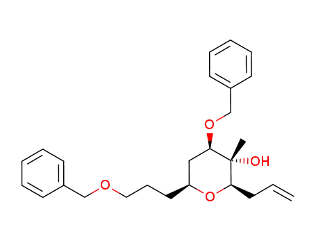 (2R,3S,4R,6S)-2-allyl-4-benzyloxy-6-(3-benzyloxy-propyl)-3-methyl-tetrahydro-pyran-3-ol