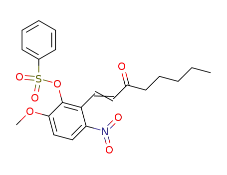 Molecular Structure of 138474-91-6 (1-Octen-3-one, 1-[3-methoxy-6-nitro-2-[(phenylsulfonyl)oxy]phenyl]-)