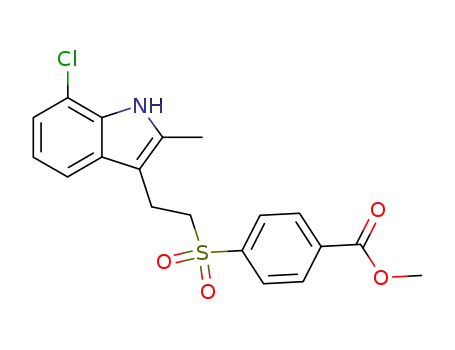 Molecular Structure of 872674-91-4 (Benzoic acid, 4-[[2-(7-chloro-2-methyl-1H-indol-3-yl)ethyl]sulfonyl]-,
methyl ester)