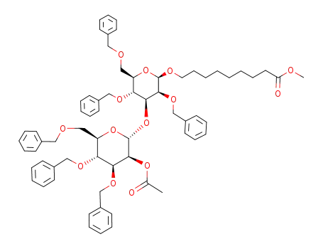 8-Methoxycarbonyloctyl-O-(2-O-acetyl-3,4,6-tri-O-benzyl-α-D-mannopyranosyl)-(1->3)-2,4,6-tri-O-benzyl-β-D-mannopyranosid