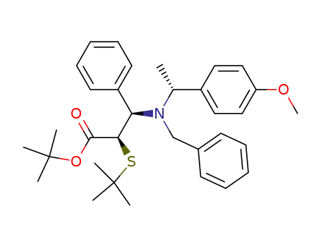tert-butyl (2R,3R,αR)-2-tert-butylthio-3-[N-benzyl-N-(α-methyl-p-methoxybenzyl)amino]-3-phenylpropanoate